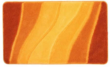 Kleine Wolke Badteppich Ocean Safran 60 x 100 cm | OEKO-TEX zertifiziert, für Fußbodenheizung, maschinenwaschbar, 100% Polyacryl