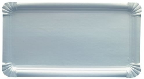 PAPSTAR Teller Pappe Kuchenteller 250st. Pure eckig 18x33cm Weiss