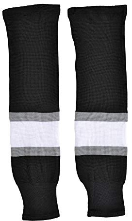 SHERWOOD - Erwachsenen Hockeystutzen Los Angeles NHL Senior I Schienbeinschutz I Stutzen für Hockeyspieler I ideale Passform I 100% Polyester, Schwarz/Grau/Weiß