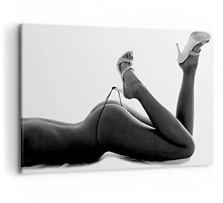 Wandbilder Dekoration Wohnzimmer Frau Akt Pose Bilder auf Leinwand 120x80cm Leinwandbild mit Rahmen Schlafzimmer Küche Deko Wand Kunstdruck Art Groß XXL Wanddeko Bild Wall Decor Canvas AA120x80-0105