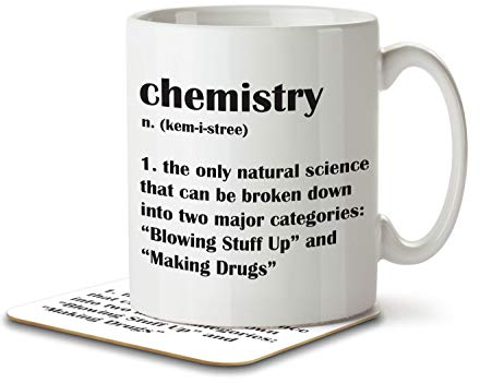 The Inky Penguin - Chemistry Funny Definition - Science Mug and Coaster, Ceramic, 11fl. oz.