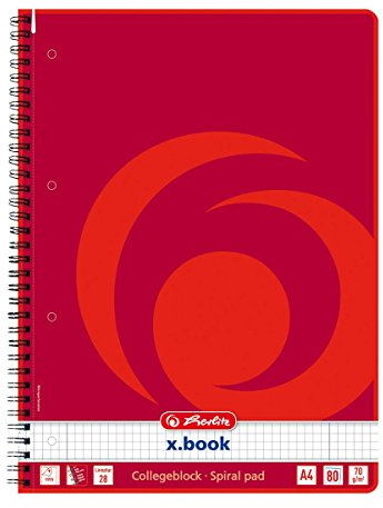 Collegeblock / DIN A4 / Spiralblock / kariert / 80 Blatt