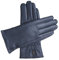 Downholme Klassische Lederhandschuhe mit Innenfutter aus Kaschmir für Damen (Dunkelblau, L)