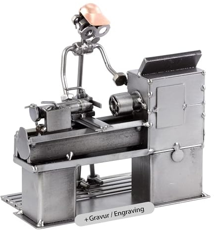 Steelman24 Schraubenmännchen Dreher mit persönlicher Gravur | Made in Germany,Handarbeit,Geschenkidee,Stahlfigur,Metallfigur