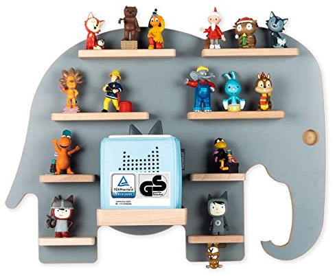 Boarti Kinder Regal Elefant in Grau - geeignet für die Toniebox und ca. 38 Tonies - zum Spielen und Sammeln