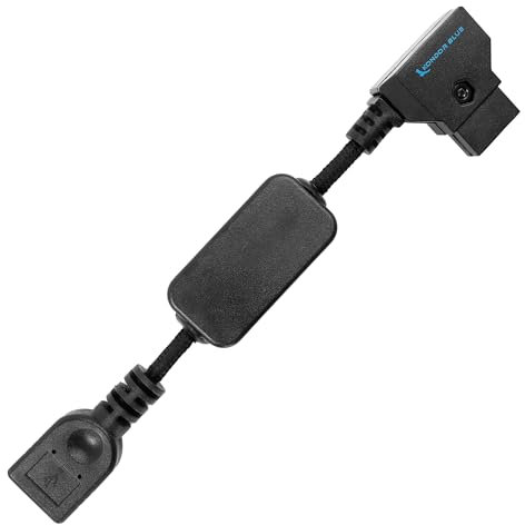 KONDOR BLUE 5V D-Tap P-Tap to USB Converter Short Cable for Anton Bauer Gold Mount/Sony V-Mount Camera Battery