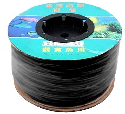 Hailea Silicone Air Line Tubing Pond Aquarium Hydroponics 4mm ID x 6mm OD [Black] [30 Metres]