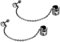JewelryWe Schmuck Ohrklemme mit Kette Edelstahl Zirkonia Eisernes Kreuz Ohrringe Ohrclips Ohr Manschetten Fake Piercing Ohrstecker für Damen Herren Schwarz