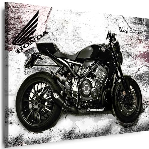 Myartstyle - Bilder Auto Honda 70 x 50 cm Leinwandbilder Xxl - 1 Teilige Wandbilder Motorad Sport Kunstdrucke w-a-2024-065