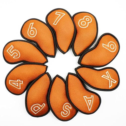 Golf Iron Cover 10pcs Mesh 4-9 APSX (Orange)