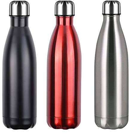 flintronic Bouteille Isotherme, 350 ML Bouteille d'eau en Acier Inoxydable, Isolant sous Vide à Double Paroi, Bouteilles Chaudes/Froides sans BPA et écologique, avec 1 Porte-gobelet et 1 Brosse