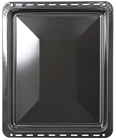SPARES2GO Large Vitreous Enamel Oven Baking Tray Compatible with Belling, Stoves & New World (455mm x 375mm)