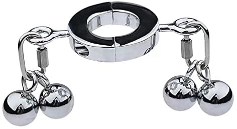 SeLgurFos Adipositas Ballstretcher Edelstahl Hodenring-Metall Hodensack Anhänger Ballstretcher Ring Herren Sexspielzeug (2 pair balls,Thin)