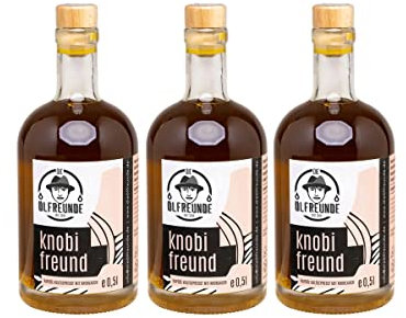 DIE ÖLFREUNDE ''Knobifreund'' | 3er Sparset | Knoblauchöl 3x0,5l | hochwertig kaltgepresstes Öl | veganes Rapsöl mit Knoblauch | nachhaltiges Speiseöl mit Omega 3 und Omega 6 Fettsäuren