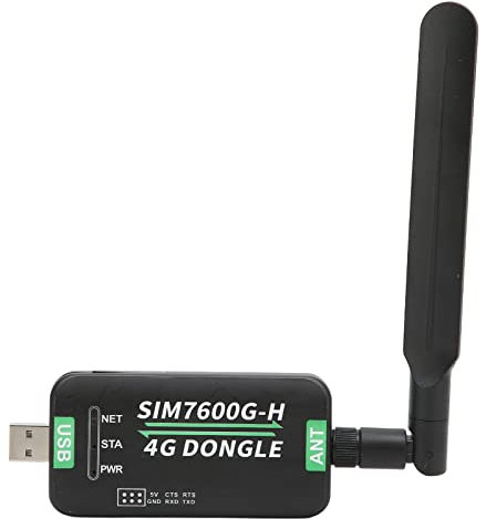 SIM7600G-H 4G-DONGLE mit Antenne, Unterstützt 2G/3G/4G-Netzwerk, USB/UART-Kommunikation, 150 Mbit/s (DL)/50 Mbit/s (UL), GNSS, für Windows, Linux-PC