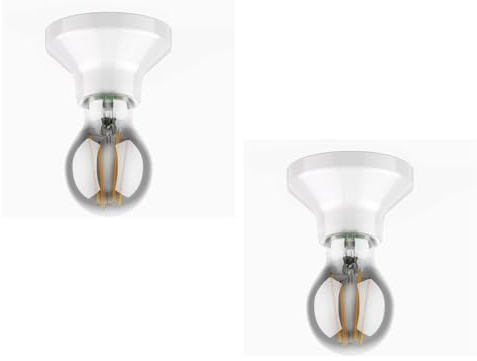 ledscom.de 2 Stück Deckenleuchte Elektra Porzellan weiß + LED Lampe 370lm, extra-warmweiß
