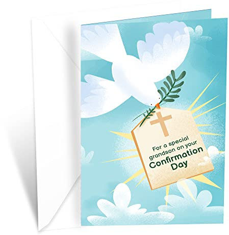 Religiöse Konfirmationskarte, Glückwunschkarten zur Konfirmation, katholisch, christlich, Prime Greetings (Enkel)