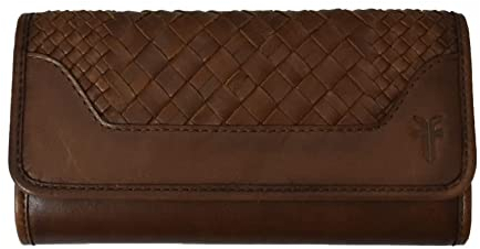 FRYE Damen Melissa Basket Woven Wallet Geldbörse, Cognac