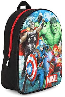 Marvel Offizieller Avengers 3D-Rucksack Iron Man Hulk Thor Captain America, Schwarz