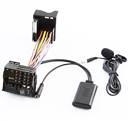 Bluetooth Aux Audio Adapter Musikkabel Modul 12-poliger Stecker mit Mikrofon kompatibel mit Opel MP3 CDC40 CD70 DVD90 NAVI Autoradio