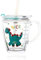 Siqitech - Taza para leche infantil con pajita de silicona y tapa, 400 ml, agua de dibujos animados con escala