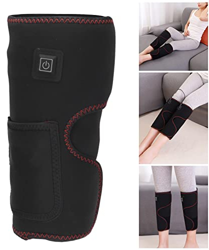 Elektrisch Heizkissen für Knie, Vibration Kniemassagegerät mit Wärme Wärmecape Wärmekissen Einstellbare Größe Knie Massagegerät für Männer Frauen