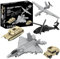 Apostrophe Games 5 militärische Bausteine Set (665 Stück) F-22 Raptor, M1 Abrams Tank, Black Hawk Hubschrauber, UAV Schnitter und Humvee Militär LKW, maßstabsgetreue Modelle