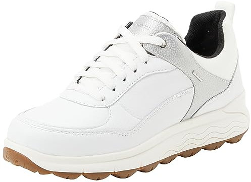 Geox Women's D Spherica 4x4 B ABX Sneaker, Blanc argenté, 36 EU