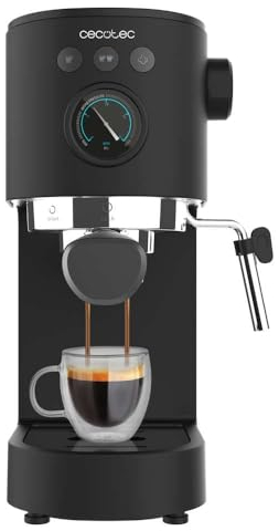 Cecotec Espressomaschine Cafelizzia Fast Pro. 1350 W, Thermoblock, ForceAroma-Technologie mit 20 Bars, verstellbare Dampfdüse, Doppelter Auslauf, Tassenwärmer, Abnehmbarer Wassertank