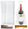 100pcs Clear Wine Bottle Gift Bags with BONUS 200 Pieces Gold Silver Twists, 8 x 16 Inch Many Cellophane Bags Clear Plastic Gift Wine Bag Wrap for Wrapping Gifts Present Candy Holiday Party Favors.