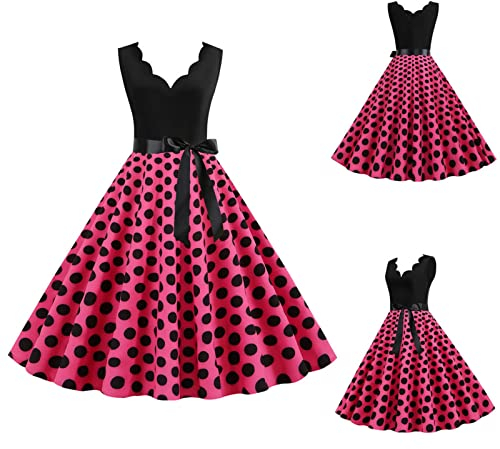 Retro Faltenrock 60er Jahre Rockabilly Vintage Tunika A Linie Solides Cocktailkleid mit Gürtel Hochzeit Partykleid Rockabilly Kleid Ballkleid Weißes Kleid