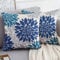 Sofakissenbezug 40x40cm Blumen Kissen Kissenhüllen Blau Hellblau und Grau Leinen Kissenbezug Sommer Herbst Floral Modern Couch Dekorativer Couchkissen für Auto Sofa Bank Wohnzimmer