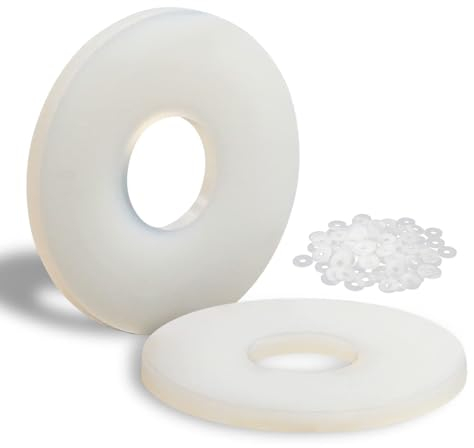 Mbsomnus 100 Stück Kunststoff Unterlegscheiben M4-12MM Nylon Unterlegscheiben Karosseriescheiben Kunststoffscheiben Beilagscheiben für Maschinen Elektrische Geräte Klempner M3 M4 M6 M8 M10 M20