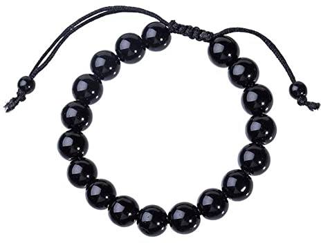 Natürliche schwarze Obsidian-Stein-Armbänder, Schlankheitsarmband, Yoga-Energie-Gebetsperlen, Perlen für Damen, String-Armbänder, Herren-Schmuckarmband, Kristallarmband, Obsidian für Armbänder, Weben