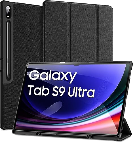 DUX DUCIS Coque pour Samsung Galaxy Tab S10 Ultra (2024) / S9 Ultra (2023) / S8 Ultra (2022) 14,6, Slim TPU Souple Slim Cover Housse de Protection avec Support S Pen, Auto Réveil/Sommeil, Noir