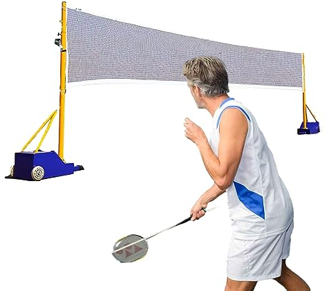 Badminton Netz mit Ständer Füllbarer Basisvolleyball Badminton Net Stand, Heavy Duty Fitness Trainer Machine für Pickleball -Tennis, Jugend -Junior -Trainingsausrüstung für Erwachsene