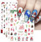 Nagelsticker Weihnachten, 9 Blatt Selbstklebend Nagelaufkleber Nail Art Sticker Dekoration Nageldesign Zubehör