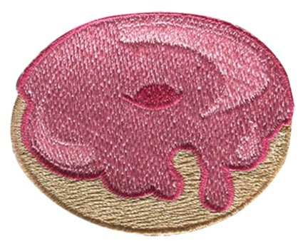 Catch the Patch Donut Essen - (Größe: 5,4 x 4,2 cm) – Aufbügler & Applikationen in verschiedenen Größen – Ideal für Kleidung, Schulranzen, Jeans & Rucksäcke