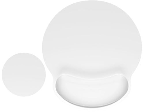 ITNRSIIET Tapis de souris ergonomique avec repose-poignet - Surface lisse - Base en caoutchouc antidérapante - Confortable - Soulage la douleur - 24,9 x 23,1 cm - Blanc