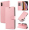 STAWLKA Case for iPhone X iPhone XS, Premium PU Leather Flip Magnetic Buckle Wallet Case Kickstand Blocking RFID Shockproof Protective Phone Cover for iPhone X/XS - Pink