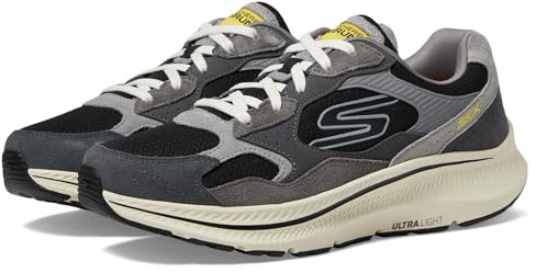 Skechers Homme Go Consistent 2.0 Retro Runner V1 Basket, Charcoal and Black Suede/Textile, 41 EU