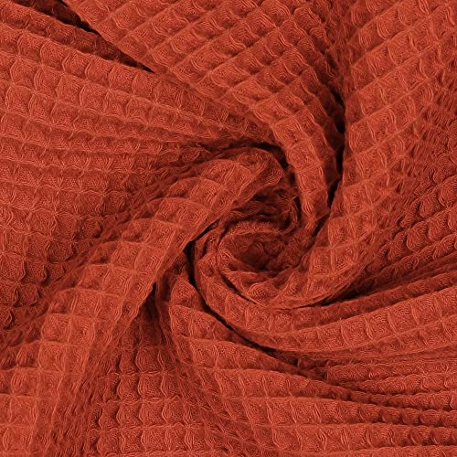 Waffel-Pique | Waffelstoff | Waffelpique | Ökotex Standard 100 zertifiziert | 50x148 cm | Meterware | viele Farben (terra)