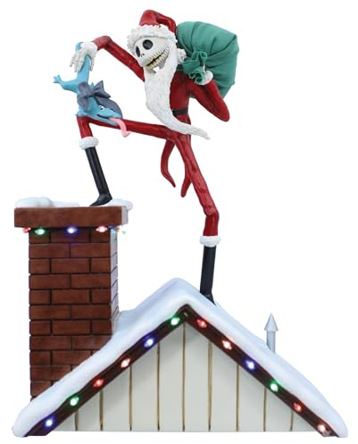 Enesco Disney Showcase - Figura iluminada de Papá Noel de Pesadilla Antes de Navidad, 10.24 Pulgadas, Multicolor