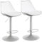 Sepnine® Transparenter Barhocker 2er Set,Barstuhl gepolstert mit Fußstütze,Barstühle mit Rückenlehne,Zeitgenössisch Drehstuhl 360°,Tresenhocker höhenverstellbar für Esszimmer & Bar (PU)