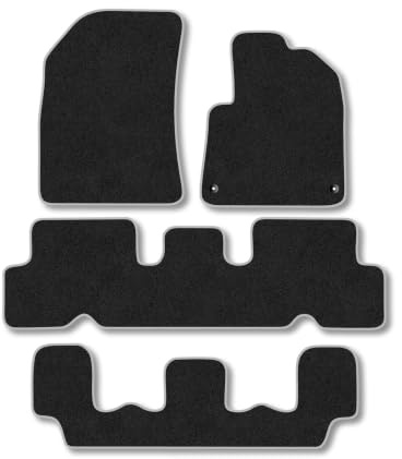 Citroen C4 Grand Picasso (2013-2015) Carpet Car Mats | Grey Edge Trim Tailored Fit Floor Mats Full Coverage Protection Accessories Easy Clean Anti Slip Made in the UK