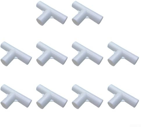 BlissfulAbode Stabile Kunststoffverbinder für Zelte, Kleiderschränke und mehr, 10 Stück, I D 16 mm (T-Tee)