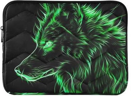 Green Neon Wolf Laptop Sleeves 13 Inch Laptop Case Laptop Sleeve Case