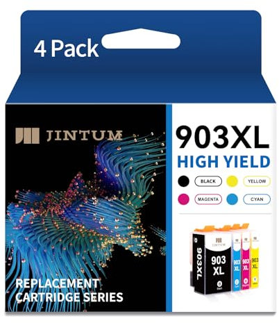 JINTUM 903 XL druckerpatronen Kompatibel für HP 903xl Patronen Ersatz Für HP Officejet 6950 OfficeJet Pro 6960 6970 (4er-Pack)