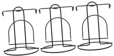 WOONEKY 3St Kaffeetassenhalter aus Eisen Porzellanständer Arbeitsplatten-Wäscheständer Kaffeebecher-Organizer ordnerregal buchattrappe Abtropfgestell für Teller Desktop-Tassenständer Black