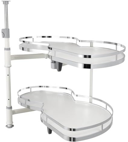 ACROSSPART Cabinet Organizer Pull Out Shelves For Pantry Pull Out Cabinet Organiser Revolving Corner Pullout Organizer Kitchen Corner Carousel with 2 Tiers Swing Tray (Right Open)
